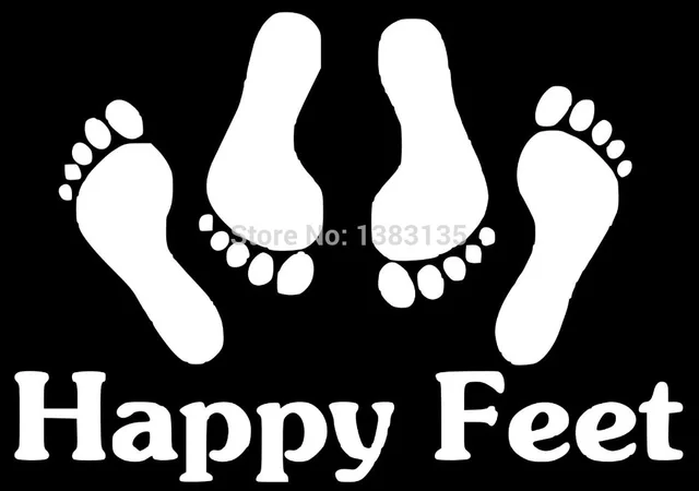 free shipping happy feet funny car sticker for truck window