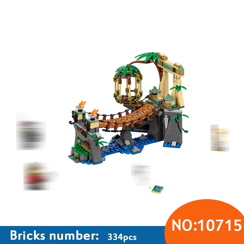 

New 334pcs Bela 10715 Ninja Master Falls Jungle Tree Bridge Model Building Blocks Children Assemble Toys Bricks Compatible 70608