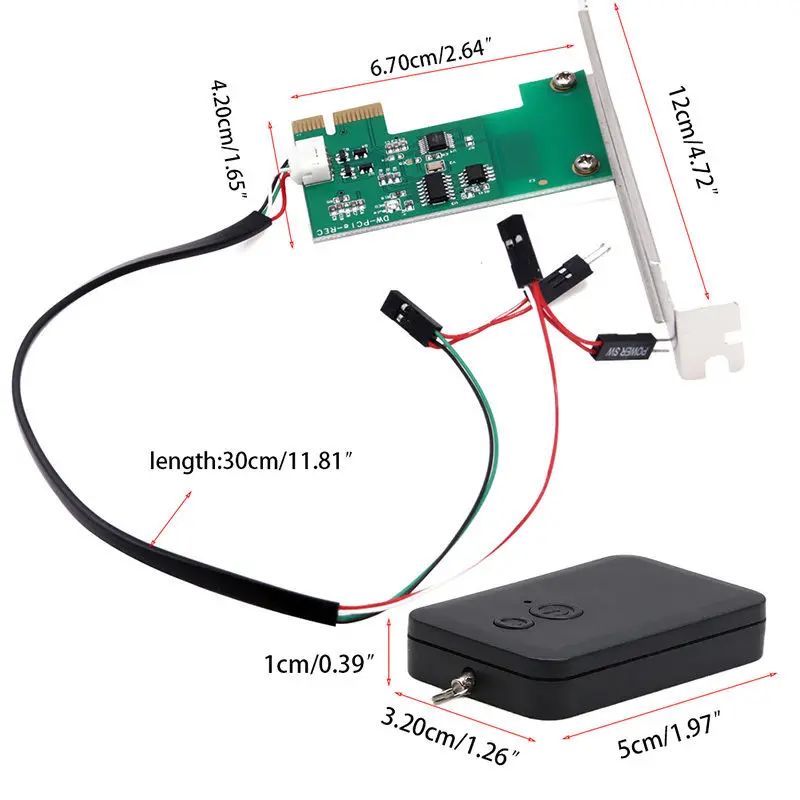 Mini PCI-e Desktop PC Remote Controller 20m Wireless Restart Switch Turn On/OFF For Desktop Computer Hot Sale Brand New
Mini PCI-e Desktop PC Remote Controller 20m Wireless Restart Switch Turn On/OFF For Desktop Computer Hot Sale Brand New