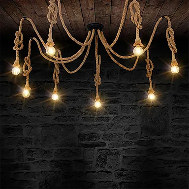 8 heads Style Loft Industrial Pendant Light Fixture Dinning Room Hemp Rope Lamp Vintage Lights LED Edison Style
8 heads Style Loft Industrial Pendant Light Fixture Dinning Room Hemp Rope Lamp Vintage Lights LED Edison Style