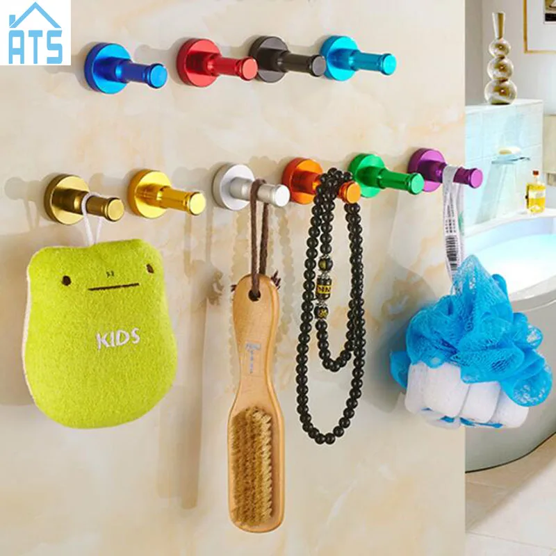New Aluminum Multi-color DIY Towel Wall Hook Nail Bathroom Kitchen Clothes Key Hat Rack Bag Hanger Holders Storage Product
New Aluminum Multi-color DIY Towel Wall Hook Nail Bathroom Kitchen Clothes Key Hat Rack Bag Hanger Holders Storage Product