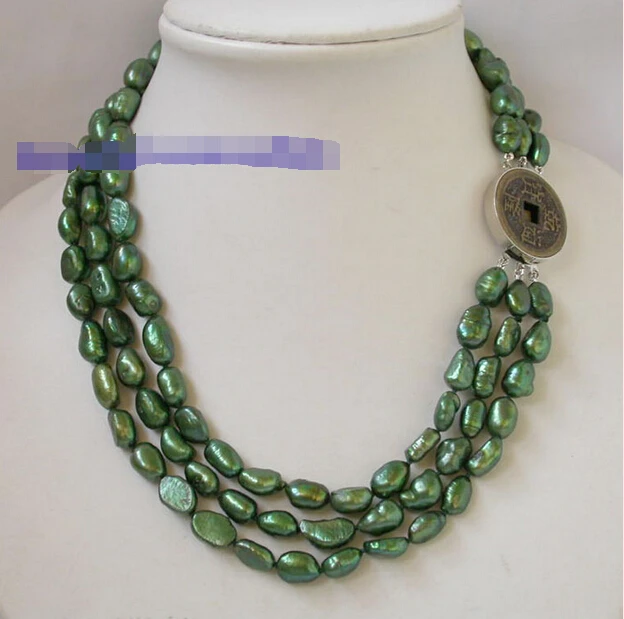 Free shipping >>>>>n1299 3row 8mm baroque green freshwater pearl necklace
Free shipping >>>>>n1299 3row 8mm baroque green freshwater pearl necklace