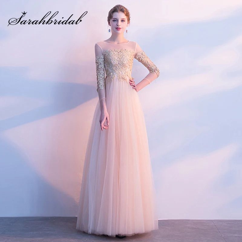 Cheap Lace Appliques Bridesmaid Dresses Long Tulle Zipper Back Formal Prom Gowns Long Sleeve A-Line Wedding Party Gowns L3100
Cheap Lace Appliques Bridesmaid Dresses Long Tulle Zipper Back Formal Prom Gowns Long Sleeve A-Line Wedding Party Gowns L3100
