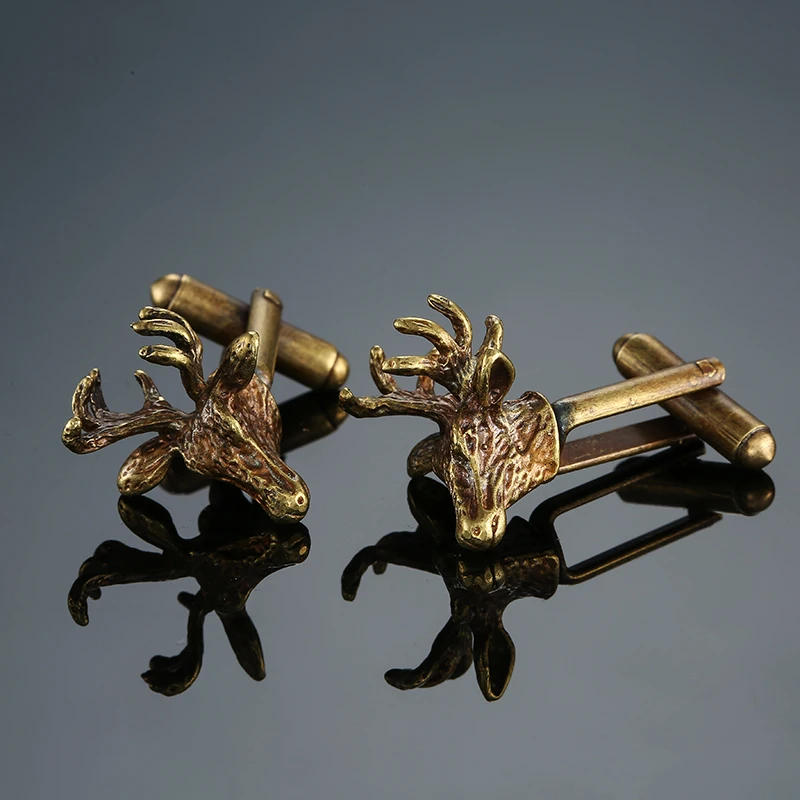Christmas Gifts Deer Head Cufflinks Men's Present France Shirt Copper Cuff links Gold Cuff Buttons For Dad Animal Mens Jewelry
Christmas Gifts Deer Head Cufflinks Men's Present France Shirt Copper Cuff links Gold Cuff Buttons For Dad Animal Mens Jewelry