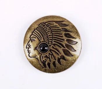 10X Left Face Indian Head Black Bead Antique Brass Handcraft Belt Concho Button Screwback
10X Left Face Indian Head Black Bead Antique Brass Handcraft Belt Concho Button Screwback