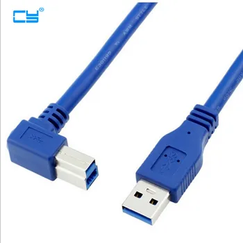 

90 Degree Right Angled USB 3.0 A Male AM to USB 3.0 B Type Male BM USB3.0 Cable 0.6m 1m 2m 2FT 3FT 6FT For printer scanner HDD