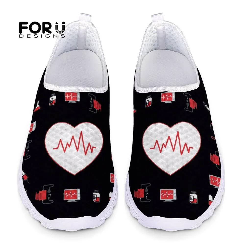 FORUDESIGNS Summer Women Sneakers Flats Black Nurse Heart Pattern Fashion Comfort Mesh Ladies Loafers Beach Lazy Mesh Zapatos 
FORUDESIGNS Summer Women Sneakers Flats Black Nurse Heart Pattern Fashion Comfort Mesh Ladies Loafers Beach Lazy Mesh Zapatos