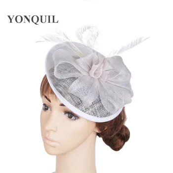 Vintage women white wedding hat Sinamay strip fascinator hats with feather party hair clips church hat hair accessories 3pcs/lot
Vintage women white wedding hat Sinamay strip fascinator hats with feather party hair clips church hat hair accessories 3pcs/lot