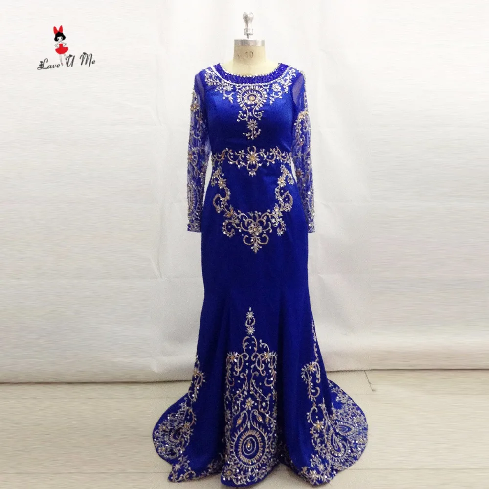 Royal Blue Muslim Evening Dress 2017 Long Sleeves Stretch Satin Embroidery Crystals Formal Party Gowns Moroccan Kaftan Dresses
Royal Blue Muslim Evening Dress 2017 Long Sleeves Stretch Satin Embroidery Crystals Formal Party Gowns Moroccan Kaftan Dresses