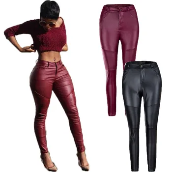 High Elastic Faux PU Leather Women Punk Cool Pants Black Wine Red Streetwear Motor Hip Hop Trouzers Female Sexy Fitness Pants
High Elastic Faux PU Leather Women Punk Cool Pants Black Wine Red Streetwear Motor Hip Hop Trouzers Female Sexy Fitness Pants