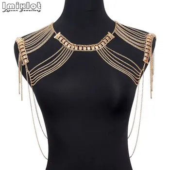 Punk Style Tassel Body Chain Jewelry Gold-color Statement Necklace Women Collar Shoulder Long Chain Necklaces Sexy Body Jewelry
Punk Style Tassel Body Chain Jewelry Gold-color Statement Necklace Women Collar Shoulder Long Chain Necklaces Sexy Body Jewelry