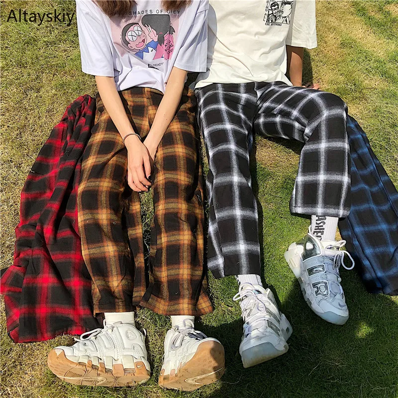 Pants Women Simple Elastic Waist High Quality All-match Plaid Retro Korean Style Lovely Womens Loose Casual Female 2019 Trousers
Pants Women Simple Elastic Waist High Quality All-match Plaid Retro Korean Style Lovely Womens Loose Casual Female 2019 Trousers