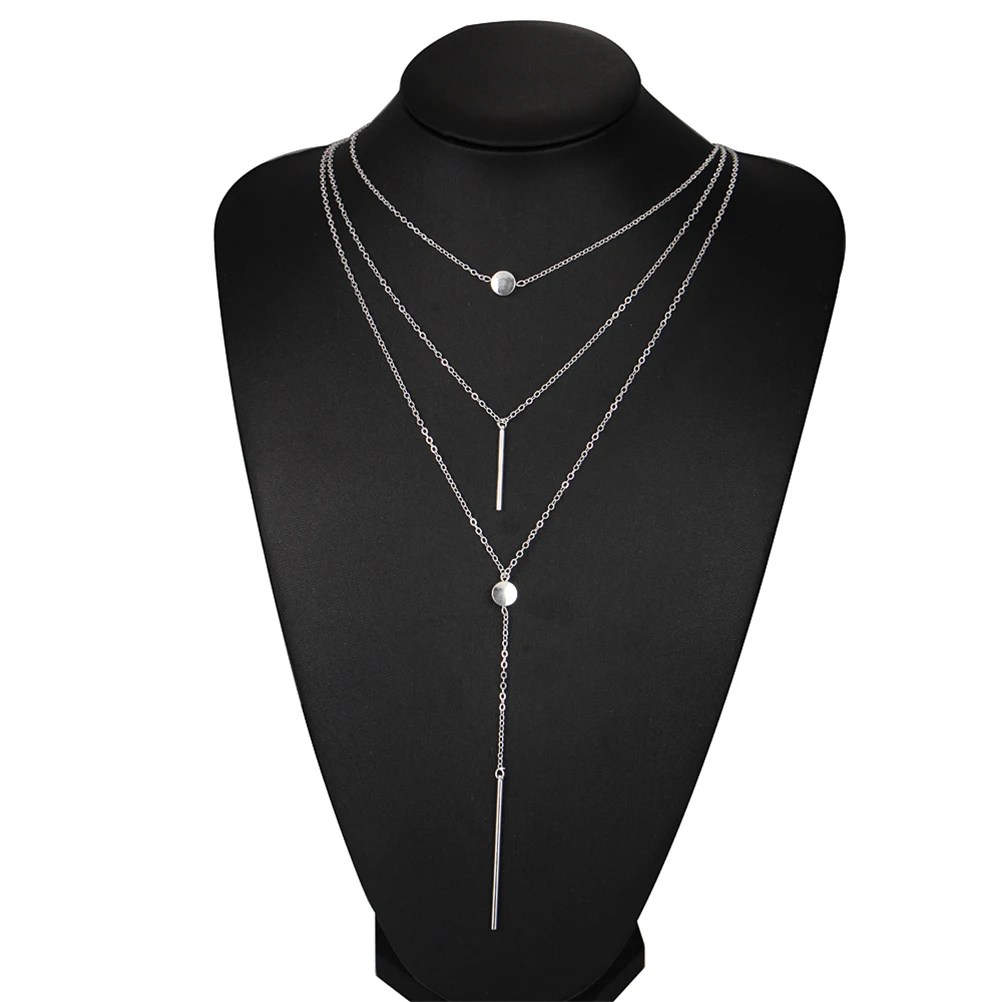 Multilayer Dot & Line Necklace Fashion Long Chain Necklace for Woman Jewelry Decoration (Silver)
Multilayer Dot & Line Necklace Fashion Long Chain Necklace for Woman Jewelry Decoration (Silver)