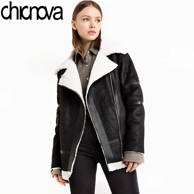 Winter Women Lamb Faux Leather Motor Style Fleece Jacket Leisure Cool Turn-down Collar Long Sleeves Warm Coat Black FS0469
Winter Women Lamb Faux Leather Motor Style Fleece Jacket Leisure Cool Turn-down Collar Long Sleeves Warm Coat Black FS0469