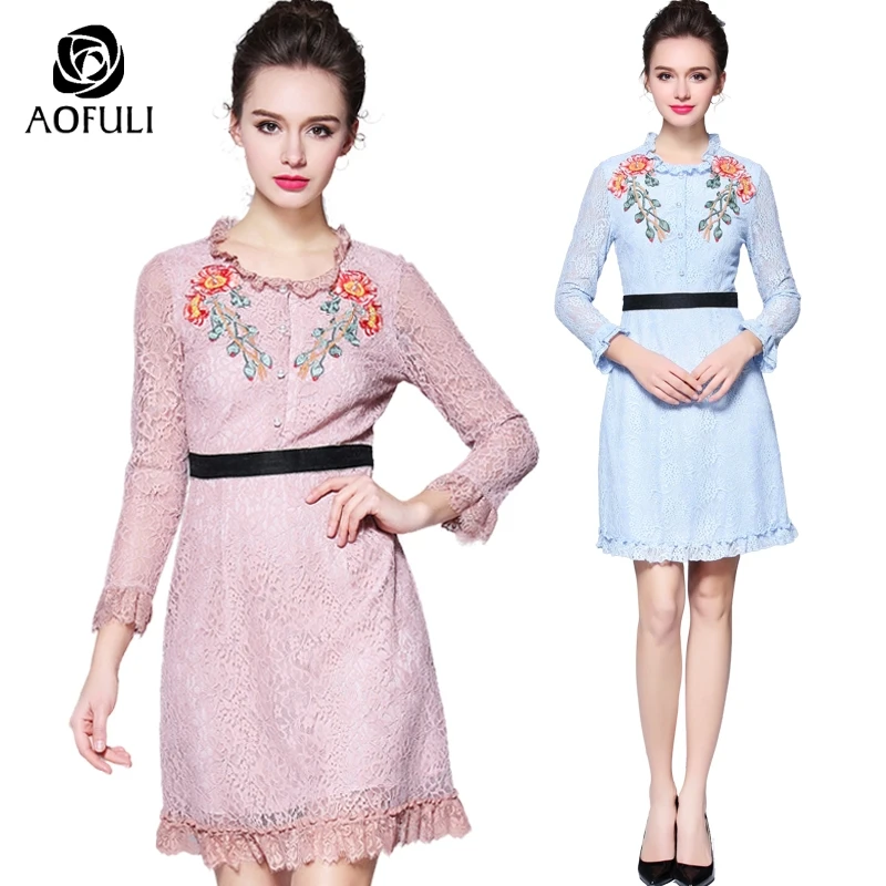 AOFULI Fashion Runway Style Women Lace Embroidery Dress Romantic Long Sleeve Ruffled Collar Party Dress L- XXXL 4XL 5XL 9034
AOFULI Fashion Runway Style Women Lace Embroidery Dress Romantic Long Sleeve Ruffled Collar Party Dress L- XXXL 4XL 5XL 9034
