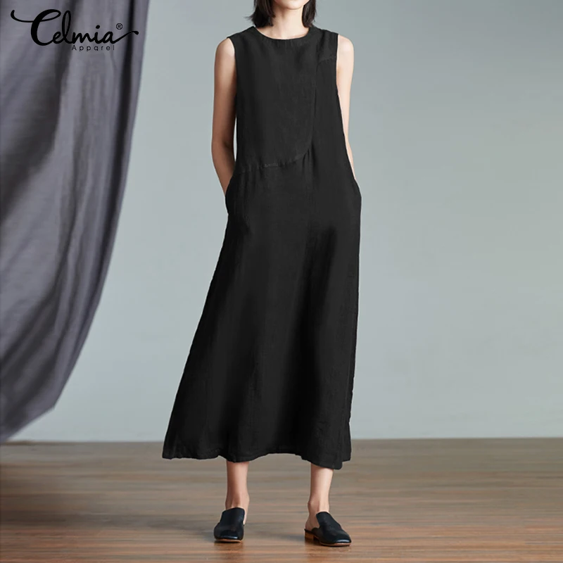 Celmia Women Vintage Long Shirt Dress Casual Loose Cotton Female Sundress 2019 Summer Sleeveless Party Maxi Vestidos Plus Size
Celmia Women Vintage Long Shirt Dress Casual Loose Cotton Female Sundress 2019 Summer Sleeveless Party Maxi Vestidos Plus Size