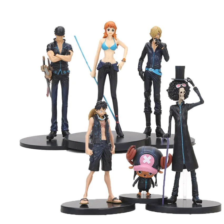 

6pcs/lot One Piece Gold Ver Monkey D Luffy Tony Tony Chopper Brook Sanji Nami Zoro Robin Usopp PVC Action Figure Anime Toys Doll