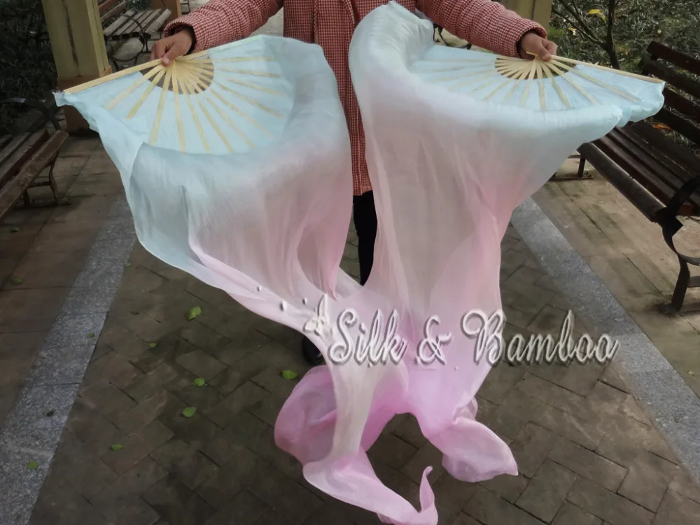 Pastel turquoise-pink-purple, (1pc right+1 pc left) 1.5m*0.9m(59"*35") hand painted belly dance silk fan veil, real flowy silk
Pastel turquoise-pink-purple, (1pc right+1 pc left) 1.5m*0.9m(59"*35") hand painted belly dance silk fan veil, real flowy silk