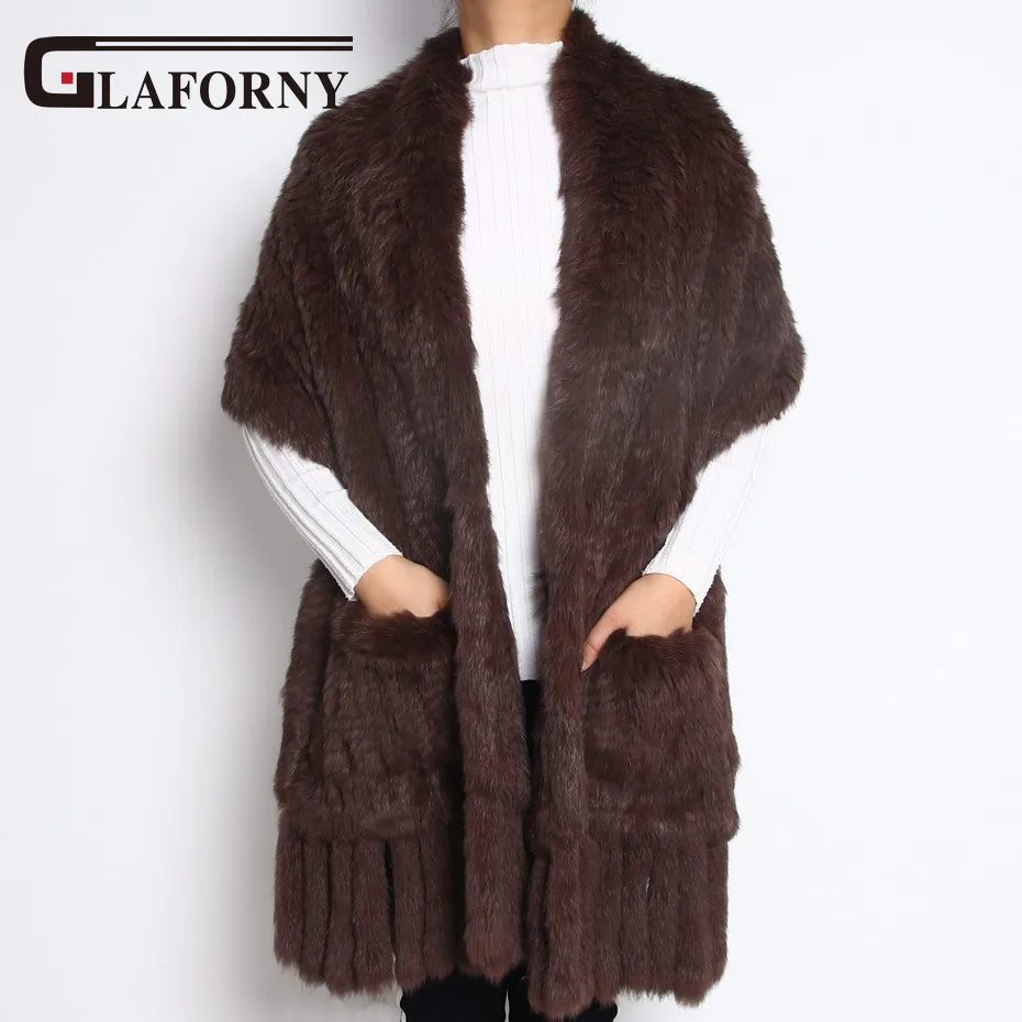 Glaforny 2018 Women Winter Knit Fur Shawls Real Rabbit Fur Tassels Scarves Warm Cape with Pocket Real Fur Wraps Long Style
Glaforny 2018 Women Winter Knit Fur Shawls Real Rabbit Fur Tassels Scarves Warm Cape with Pocket Real Fur Wraps Long Style