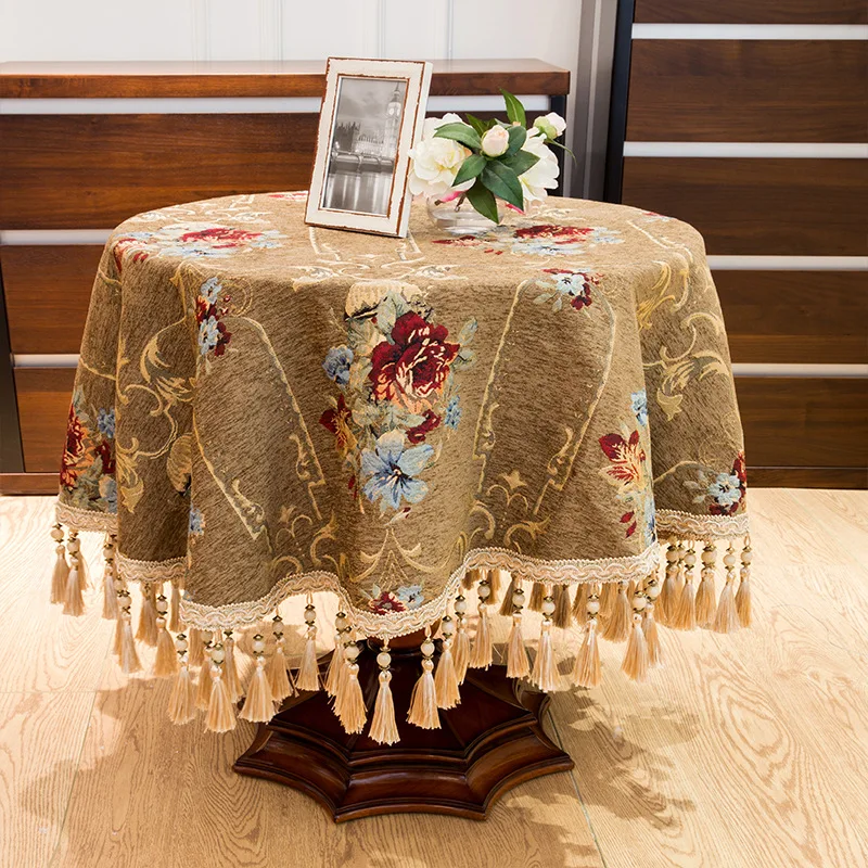 uxury European style Round table cloth with Pendant kitchen accessories living room Coffee house home decoration table cloth
uxury European style Round table cloth with Pendant kitchen accessories living room Coffee house home decoration table cloth