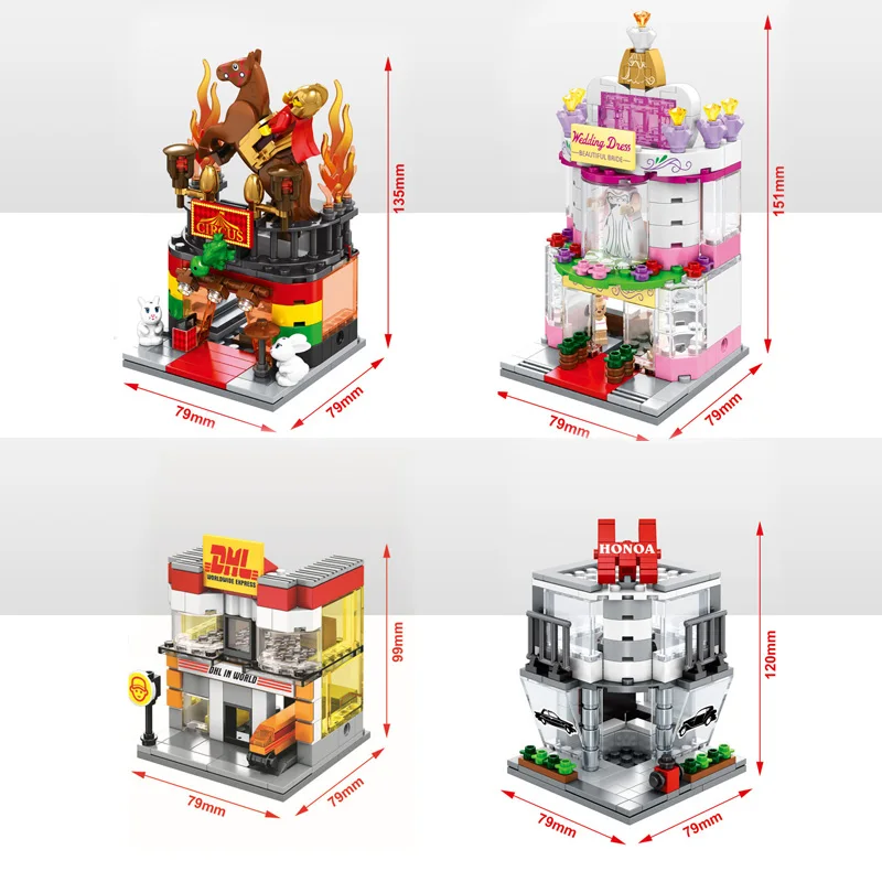 Funny Mini street view building block with light Honda Stores DHL Logistics Centre Wedding dress shop com.legoeinglys.city toys
Funny Mini street view building block with light Honda Stores DHL Logistics Centre Wedding dress shop com.legoeinglys.city toys