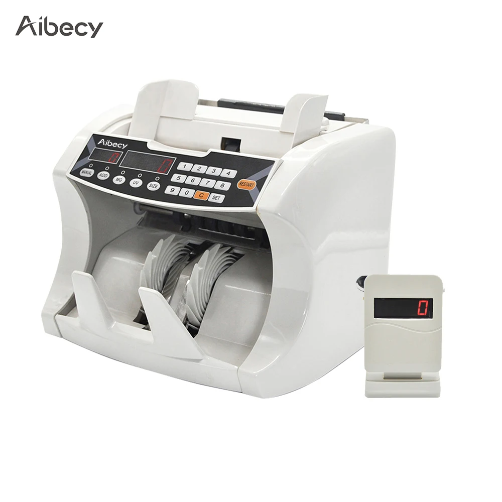 Aibecy Money Counter Cash Banknote Money Bill Counter Counting Machine with UV MG Counterfeit Detector External Display
Aibecy Money Counter Cash Banknote Money Bill Counter Counting Machine with UV MG Counterfeit Detector External Display