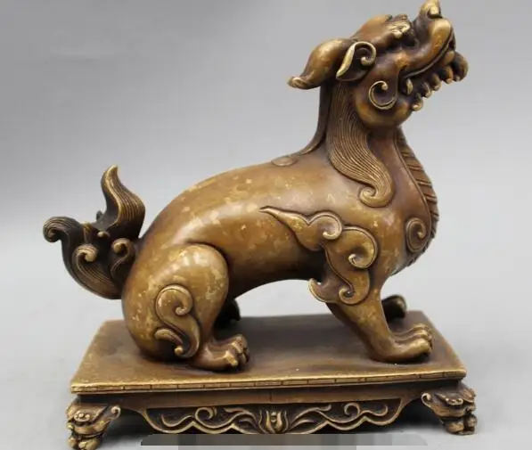 S02257 7" Chinese Folk Feng Shui Bronze Pi Xiu Unicorn Beast Animal Lion Statue Sculptu B0403
S02257 7" Chinese Folk Feng Shui Bronze Pi Xiu Unicorn Beast Animal Lion Statue Sculptu B0403