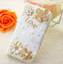 Fashion Crown White PU Embossed Leather Case Cover for iPhone 5 6 7 for Samsung Phone Case