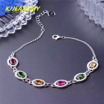 KJJEAXCMY Fine jewelry 925 sterling silver, natural tourmaline, color Ladies Bracelet, inlaid jewelry
KJJEAXCMY Fine jewelry 925 sterling silver, natural tourmaline, color Ladies Bracelet, inlaid jewelry