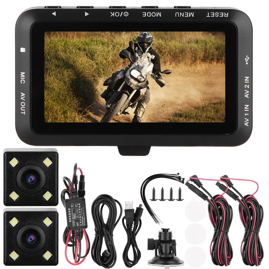 Motorcycle Action Camera Motorcycle DVR Dash Cam 3.0 inch LCD 1080P HD G-sensor Driving Recorder Front and Rear Camera gps camer
Motorcycle Action Camera Motorcycle DVR Dash Cam 3.0 inch LCD 1080P HD G-sensor Driving Recorder Front and Rear Camera gps camer