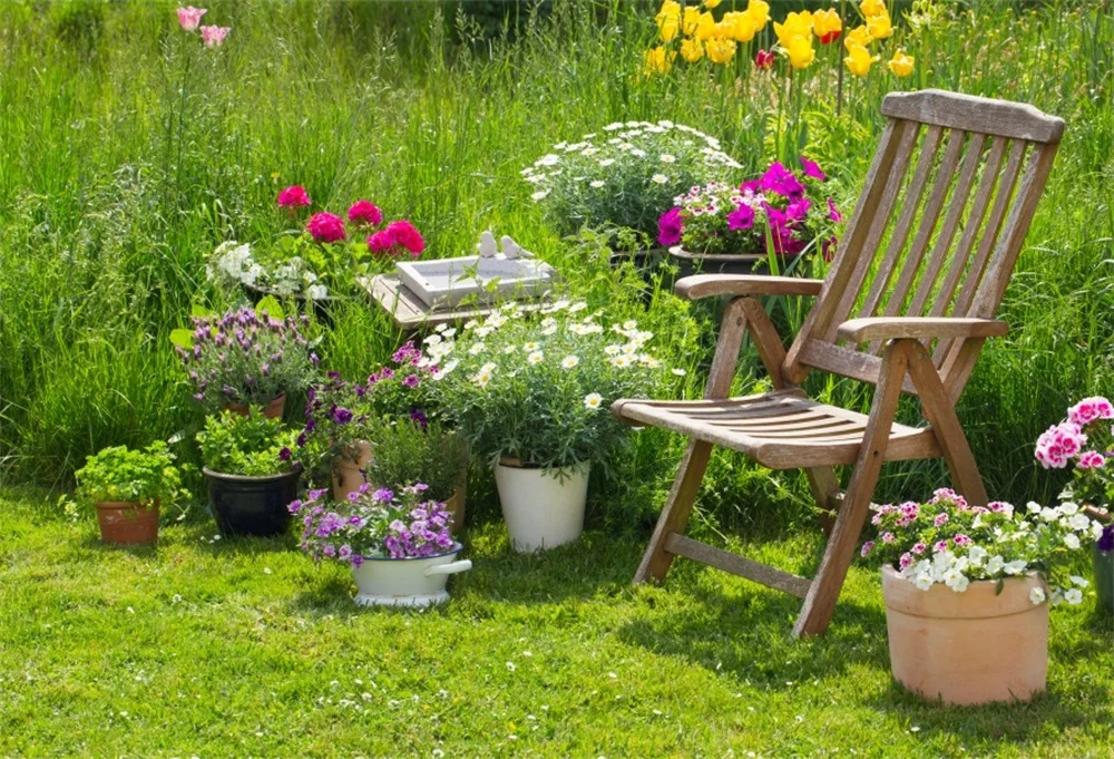 Laeacco Garden Grassland Flowers Chair Scenic Photography Backgrounds Customized Photographic Backdrops For Photo Studio 
Laeacco Garden Grassland Flowers Chair Scenic Photography Backgrounds Customized Photographic Backdrops For Photo Studio