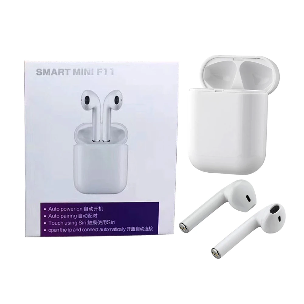 F11 Smart Mini Wireless Bluetooth 5.0 Earphone Touch Control Earbuds Stereo Headset With Charging Box Mic for i phone Android
F11 Smart Mini Wireless Bluetooth 5.0 Earphone Touch Control Earbuds Stereo Headset With Charging Box Mic for i phone Android