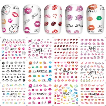 2018 Fashion 12 sheet Water Transfer Nail Art Decals Stickers beauty lips print decals nail Sticker Decorations DIY A733-744
2018 Fashion 12 sheet Water Transfer Nail Art Decals Stickers beauty lips print decals nail Sticker Decorations DIY A733-744