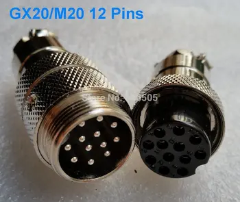 M20 GX20 12Pins 20mm Male and Female Butt joint Connector kit GX20 Socket+Plug Aviation plug interface 2set/lot
M20 GX20 12Pins 20mm Male and Female Butt joint Connector kit GX20 Socket+Plug Aviation plug interface 2set/lot