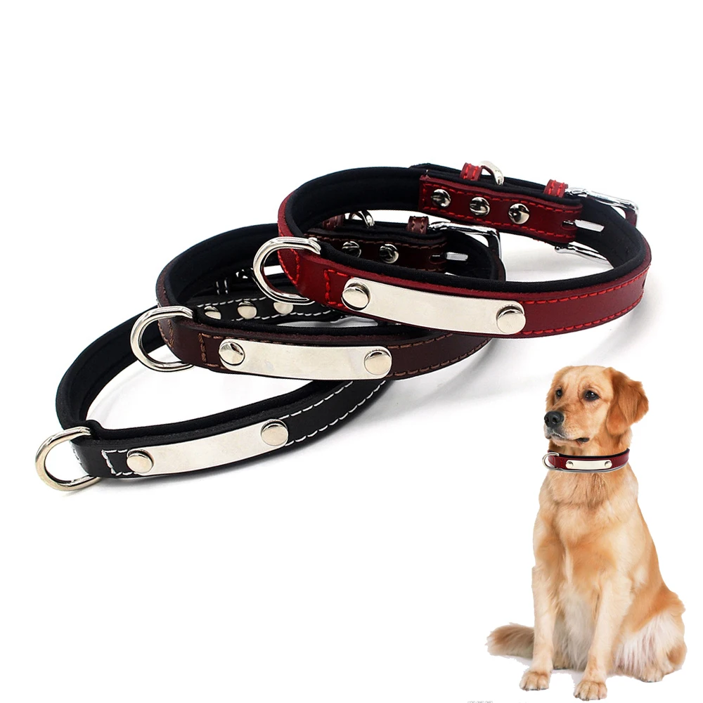 Dog Collar PU Leather Pet Dog Tag Collar Neoprene Lining Puppy Cat Nameplate ID Collars Adjustable
Dog Collar PU Leather Pet Dog Tag Collar Neoprene Lining Puppy Cat Nameplate ID Collars Adjustable