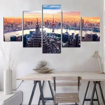 Canvas Printed Poster Living Room Wall Art 5 Pieces City Building Night Landscape Painting Modular Pictures Home Decor Framework
Canvas Printed Poster Living Room Wall Art 5 Pieces City Building Night Landscape Painting Modular Pictures Home Decor Framework