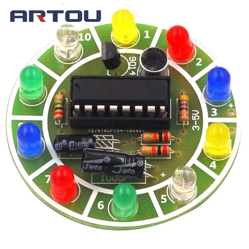 SMD LED ROTANTE CD4017 NE555 saldatura pratica Board Abilità Set Fai da Te di formazione
