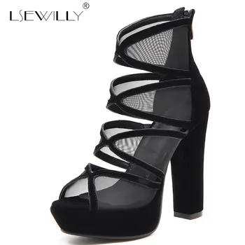 Lsewilly 2019 Summer Women Sandals Flock +Mesh Net Peep Toe Thick High Heel Back Zipper Fashion Shoes Woman Size 33-43 E765
Lsewilly 2019 Summer Women Sandals Flock +Mesh Net Peep Toe Thick High Heel Back Zipper Fashion Shoes Woman Size 33-43 E765