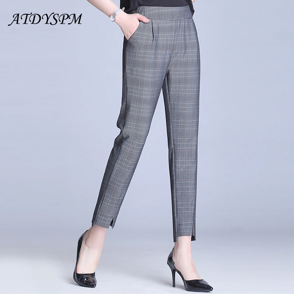 ATDYSPM brand fashion women harem pants classic plaid high waist loose office lady OL pants female plus size stretch pants
ATDYSPM brand fashion women harem pants classic plaid high waist loose office lady OL pants female plus size stretch pants
