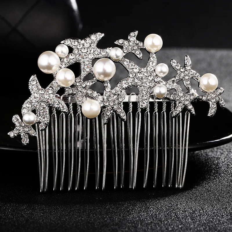 SLBRIDAL Handmade Alloy Rhinestones Crystal Pearls Flower Wedding Hair Comb Bridal Headpieces Hair Accessories Women Jewelry
SLBRIDAL Handmade Alloy Rhinestones Crystal Pearls Flower Wedding Hair Comb Bridal Headpieces Hair Accessories Women Jewelry
