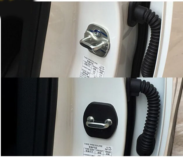 ACCESSORIES FIT 2014 2015 2016 FOR Nissan QASHQAI J11 DOOR LOCK COVER CATCH BUCKLE ARM CHECK CAP PROTECTIVE CASE ANTI RUST 4PCS |