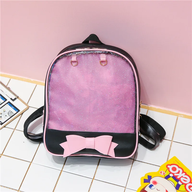 Clear Transparent Women Backpack Cute Bow Ita Bags For School Mini Pink Black Schoolbags For Teenage Girls Fashion Bookbag
Clear Transparent Women Backpack Cute Bow Ita Bags For School Mini Pink Black Schoolbags For Teenage Girls Fashion Bookbag