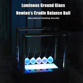 

LED Newton Cradle Table Lamps 2cm Luminous Ground Pendulum Newton Cradle Balance Ball for Desktop Decoration AA batteries