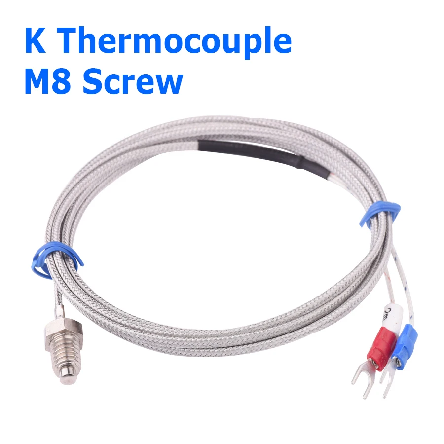 M8 Screw Type Probe Thermocouple K Temperature Sensor 0~500'C 2m Cable Wire for Industrial Temperature Controller Measuring
M8 Screw Type Probe Thermocouple K Temperature Sensor 0~500'C 2m Cable Wire for Industrial Temperature Controller Measuring