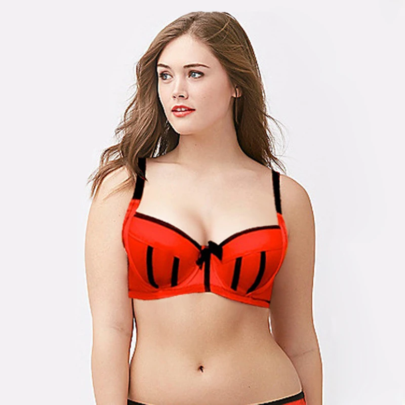 Sexy Bra Plus Size Cotton Push Up Full Cup Underwear Women Red Brassiere Chic Black Striped Bow Bralet Oversized DEFGHI Bras 70I
Sexy Bra Plus Size Cotton Push Up Full Cup Underwear Women Red Brassiere Chic Black Striped Bow Bralet Oversized DEFGHI Bras 70I