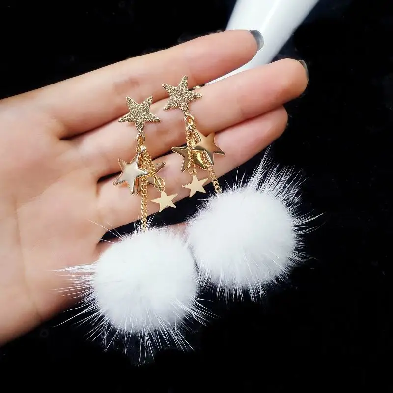 Fashion Winter Earrings 2018 Star White Fur Ball Statement Long Earrings For Women Korean Jewelry Temperament Bijoux Gift
Fashion Winter Earrings 2018 Star White Fur Ball Statement Long Earrings For Women Korean Jewelry Temperament Bijoux Gift