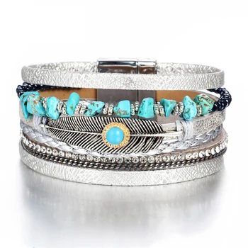 Vintage Stone Multiple Layers Leaf Bracelet For Women 2018 New Boho Leather Bracelets & Bangles Female Party Jewelry Gift
Vintage Stone Multiple Layers Leaf Bracelet For Women 2018 New Boho Leather Bracelets & Bangles Female Party Jewelry Gift