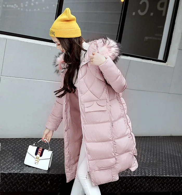 New Parkas real fur 2017 winter jacket women long down jacket Female Women Winter Coat fur collar+8 (1)
