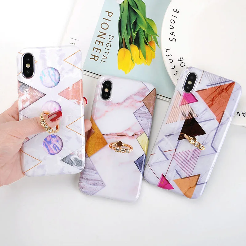 Ranipobo Marble Texture Metal ring Holder Phone Case For Iphone XR XS Max 8 7 Plus X 6 S Plus Case Soft IMD Back Cover Coque
Ranipobo Marble Texture Metal ring Holder Phone Case For Iphone XR XS Max 8 7 Plus X 6 S Plus Case Soft IMD Back Cover Coque