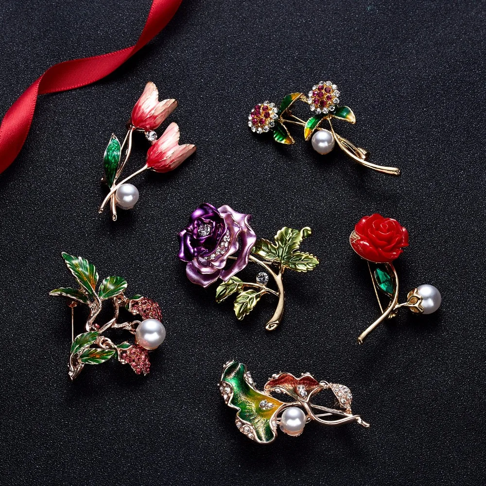 Rinhoo Elegant Flower Brooch Rose Pearl Rhinestone Plant Brooch Pin Crystal Jewelry Clothes Accessory Women Birthday Party Gifts
Rinhoo Elegant Flower Brooch Rose Pearl Rhinestone Plant Brooch Pin Crystal Jewelry Clothes Accessory Women Birthday Party Gifts